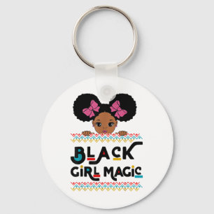 Llavero Magia de Chica Negra Afroamericana Melanina Niños 