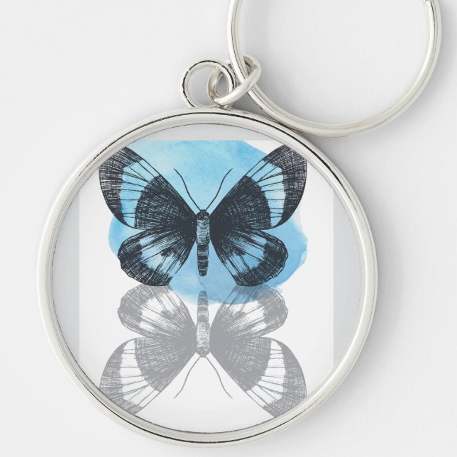 Llavero Magia de mariposa azul. (Frente)