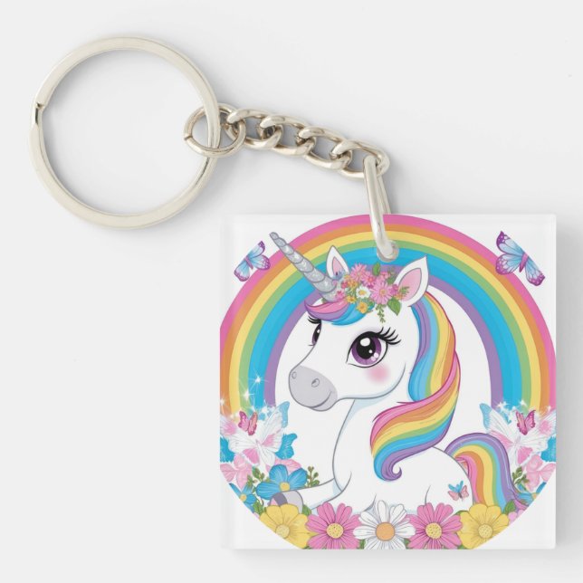 Llavero Magia regalo de unicornio para niños (Frente)