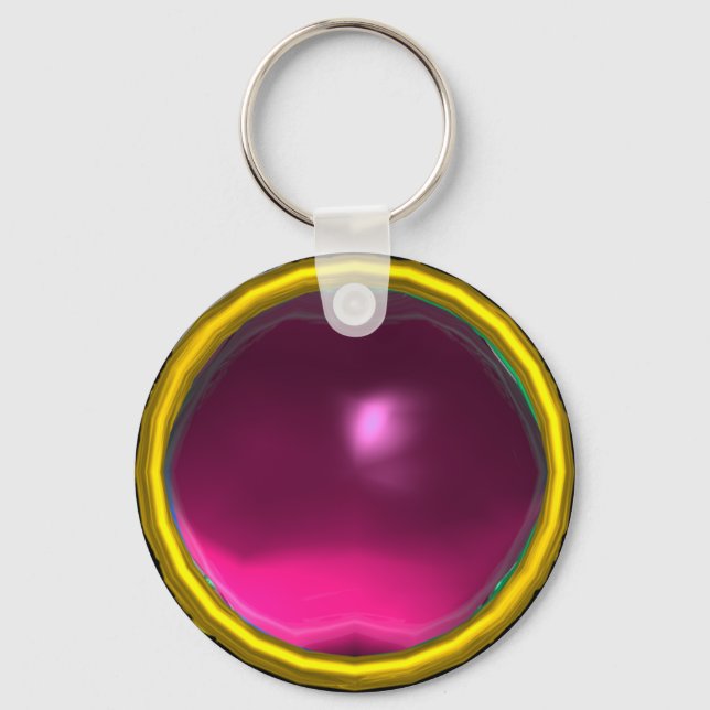 LLAVERO MÁGICA ROSA FUCHSIA AMETHYST GEM STONE (Anverso)