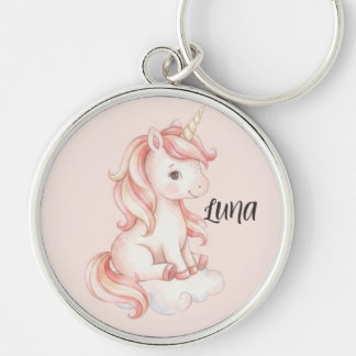 Llavero Magico Unicornio & Florales de Melocotón