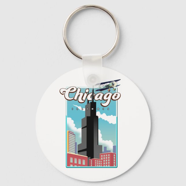 Llavero Magnet de Chicago Illinois USA (Anverso)