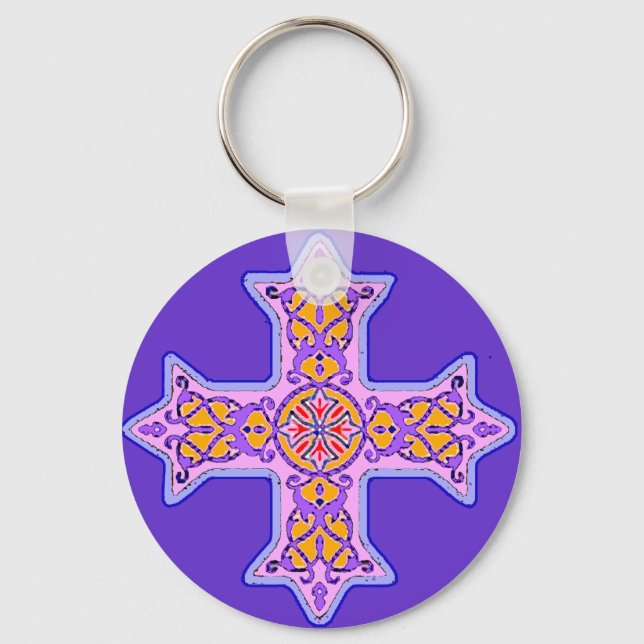 Llavero Magnífica Cruz Copta Pastel (Anverso)