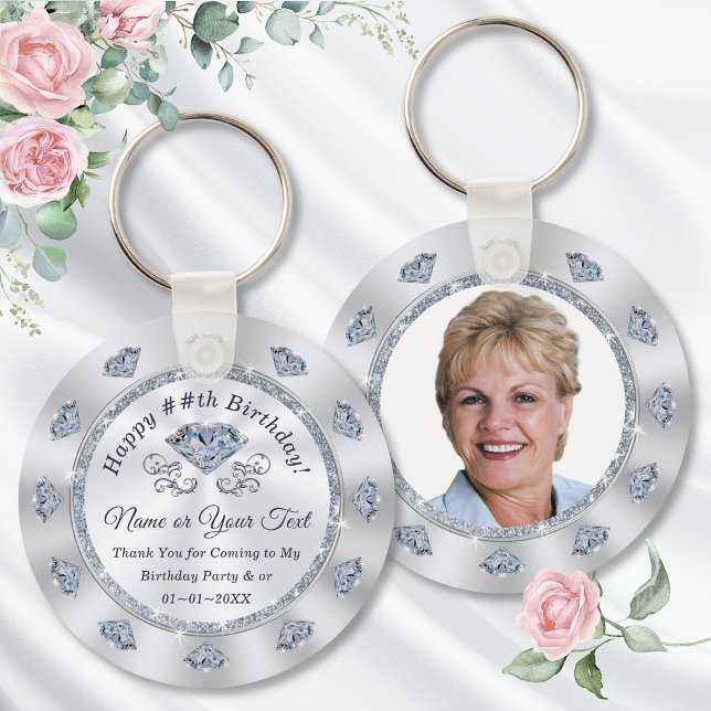 Llavero Magnífica foto personalizada, favor del partido de (100th birthday party favors. 90th birthday souvenirs. Personalized Birthday Party Favors. Mother.)