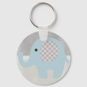 Llavero Magnífico bebé elefante en azul