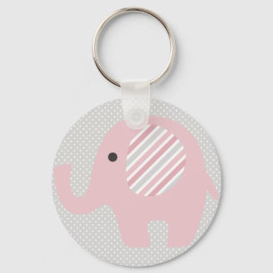 Llavero Magnífico bebé elefante en rosa