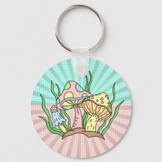 Llavero Magnífico champiñón Cute Pastel (Anverso)