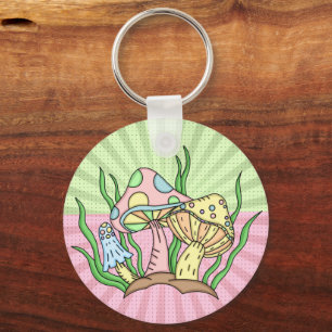 Llavero Magnífico champiñón Cute Pastel