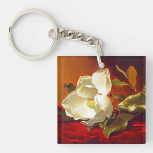 Llavero Magnolia en Terciopelo Rojo Martin Johnson Heade