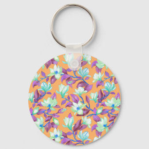 Llavero Magnolia floreciente en el cielo de la vainilla