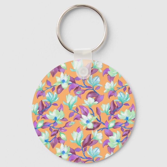 Llavero Magnolia floreciente en el cielo de la vainilla (Anverso)