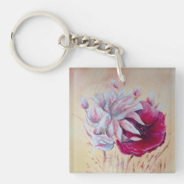 Llavero Magnolia y pintura con amapola