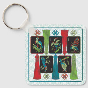 Llavero Mah Jongg Bird Tassels Keychain