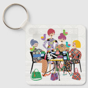 Llavero Mah Jongg Birds Keychain