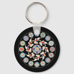 Llavero Mah Jongg Koi Round Keychain