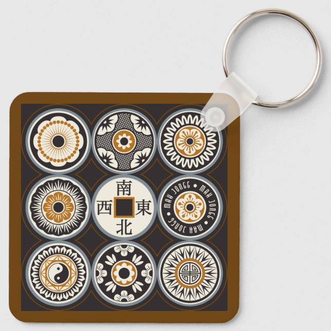 Llavero Mah Jongg One Dots Coin Keychain (Reverso )