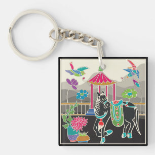 Llavero Mah Jongg Tiles Horse Keychain