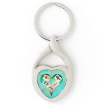 Mahjong llena mi cadena de diseño rústico Heart