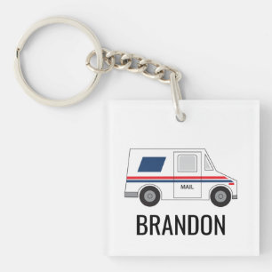 Llavero Mailman personalizado, camión de correo de transpo