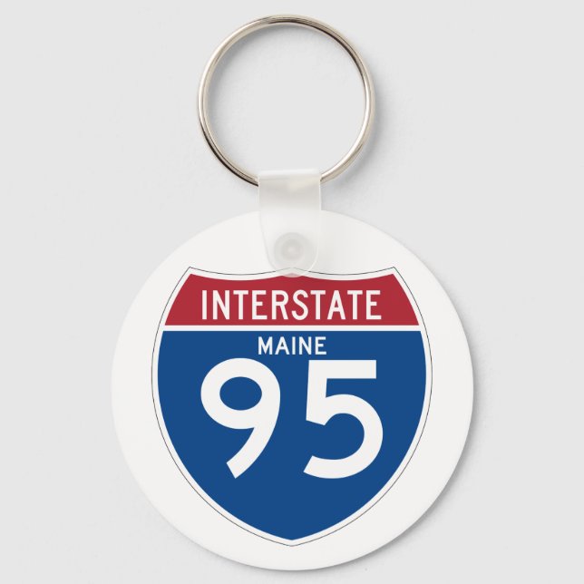 Llavero Maine ME I-95 Interstate Highway Shield - (Anverso)