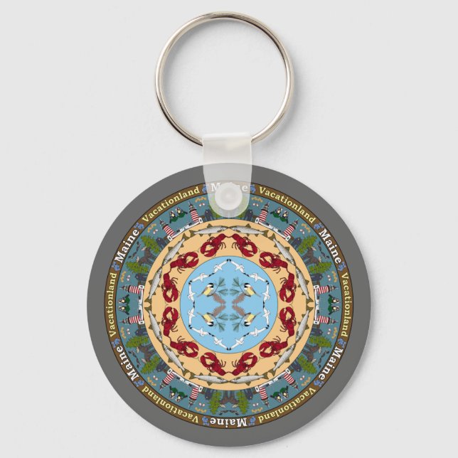 Llavero Maine State Mandala Keychain (Anverso)