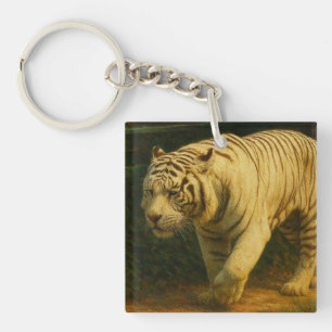 Llavero Majestad del tigre blanco - Impresión de arte de v