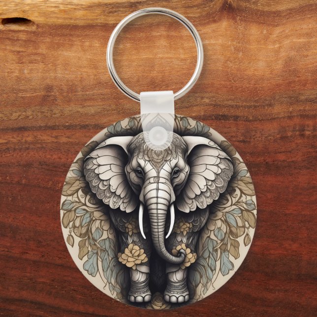 Llavero Majestic Elephant Mandala (Reverso )
