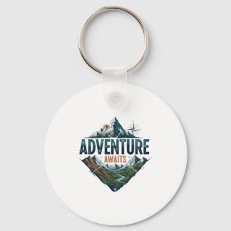 Llavero Majestic Mountain & River Adventure Art Print