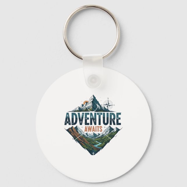 Llavero Majestic Mountain & River Adventure Art Print (Anverso)