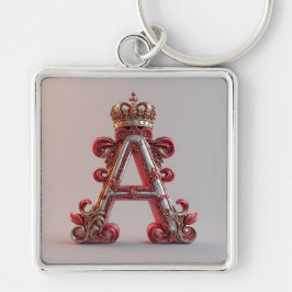 Llavero Majestuosa letra A ornamentada con corona