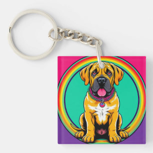 Llavero Majestuoso retrato de perro vibrante