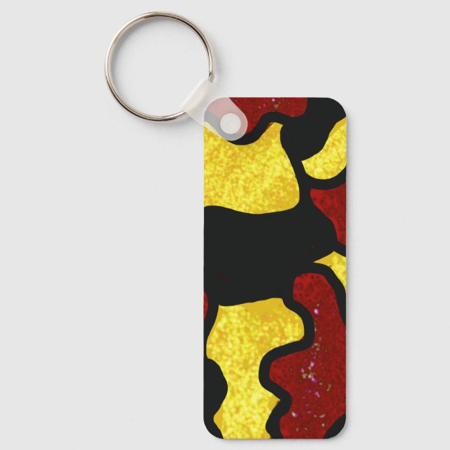 Llavero Majorette/ Dancer Keychain  Red Yellow Camo (Anverso)
