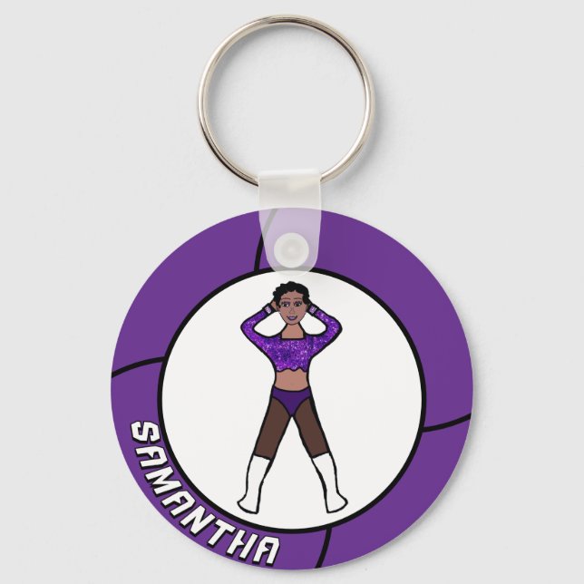 Llavero Majorette/ Dancer Púrpura y Negro #1 (Anverso)