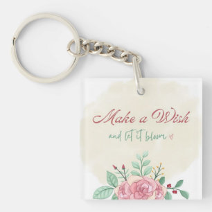 Llavero Make a Wish Accesorio Floral Lindo
