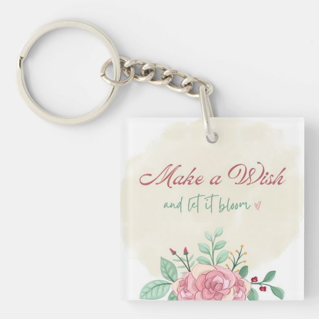 Llavero Make a Wish | Accesorio Floral Lindo (Frente)