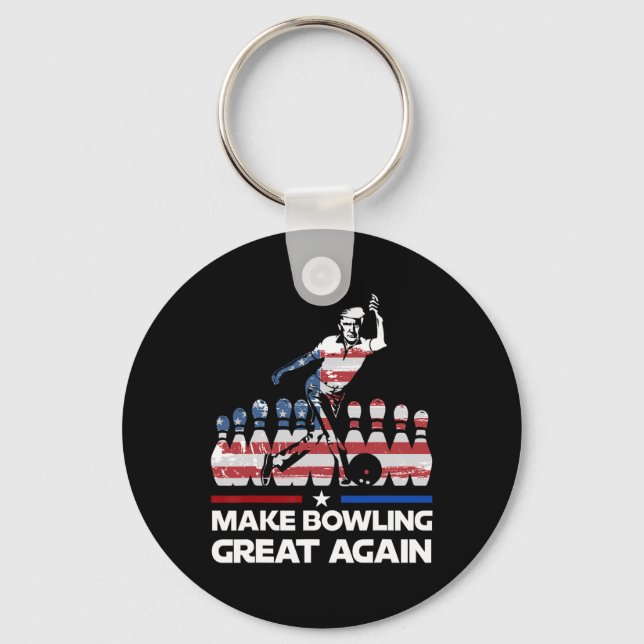 Llavero Make Bowling Great Again Funny Trump Us Flag Bowli (Anverso)