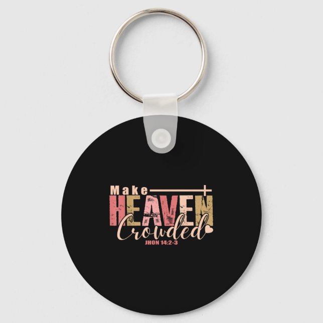 Llavero Make Heaven Crowded Cross - Minimalist Christian R (Anverso)