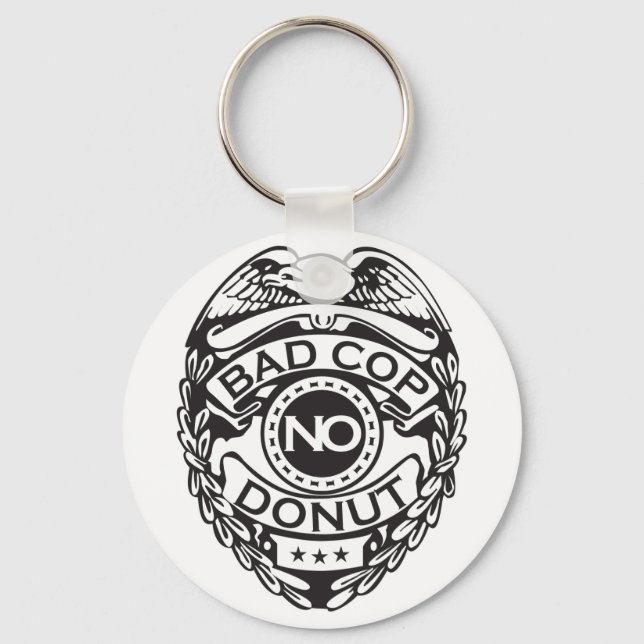 Llavero Mal Policía Sin Donut - Negro (Anverso)