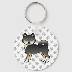 Llavero Malamute Alaskan Negro Y Canela Perro De Dibujos A