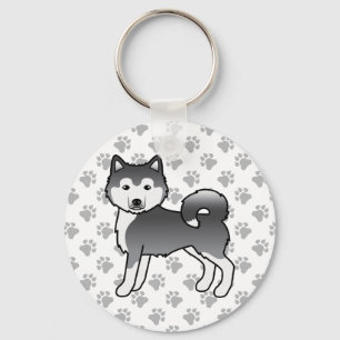 Llavero Malamute Azul de Alaska Perro de Dibujos Animados 