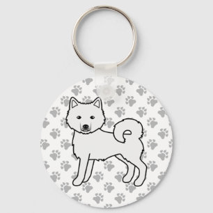 Llavero Malamute de Alaska blanco, perro de dibujos animad