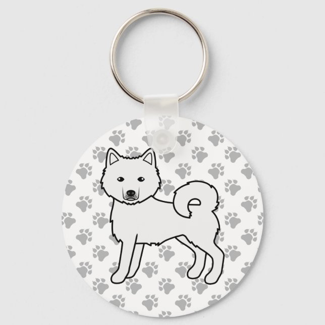 Llavero Malamute de Alaska blanco, perro de dibujos animad (Anverso)