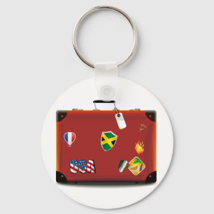 Llavero Maleta de cuero de época