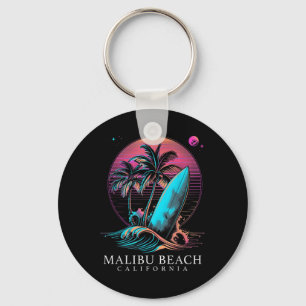 Llavero Malibu Beach California Surfing Board Vintage Surf