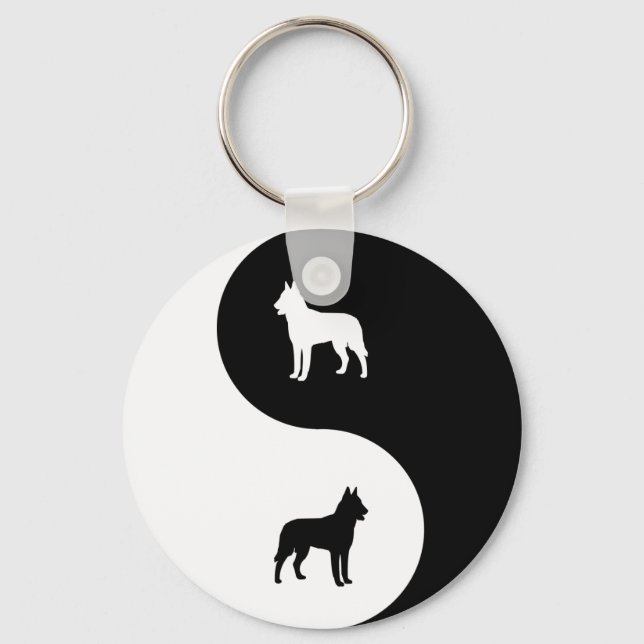 Llavero Malinois belga Yin Yang (Anverso)