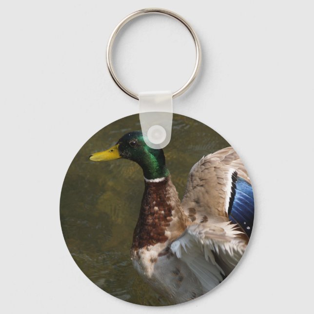 Llavero mallard duck a punto de volar keychain (Anverso)