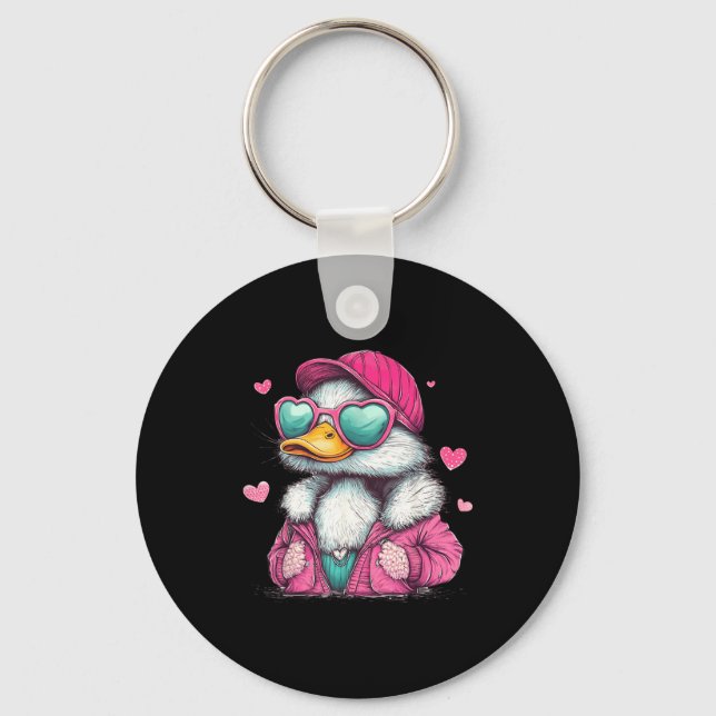 Llavero Mallard Duck Hunting Funny Valentine's Day Heart G (Anverso)