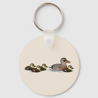 Llavero Mallard y cuatro patos