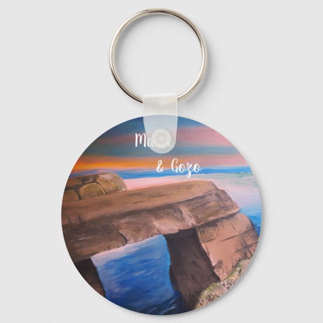 Llavero Malta and Gozo souvenir Button Keychain (Anverso)