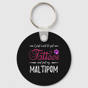 Llavero Maltipom Perro amante Tattoo Divertido perro Mamá 